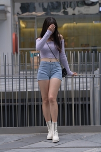 精选街拍 NO.1131 一只麋鹿摄影作品 - 蓝色牛仔热裤美女[278P／316MB]